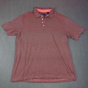 Charleston Threads XL Polo Shirt Black Corol Pinstripes